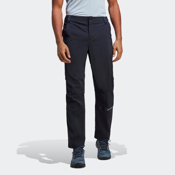 Coupe slim Pantalon outdoor ADIDAS TERREX en bleu : devant