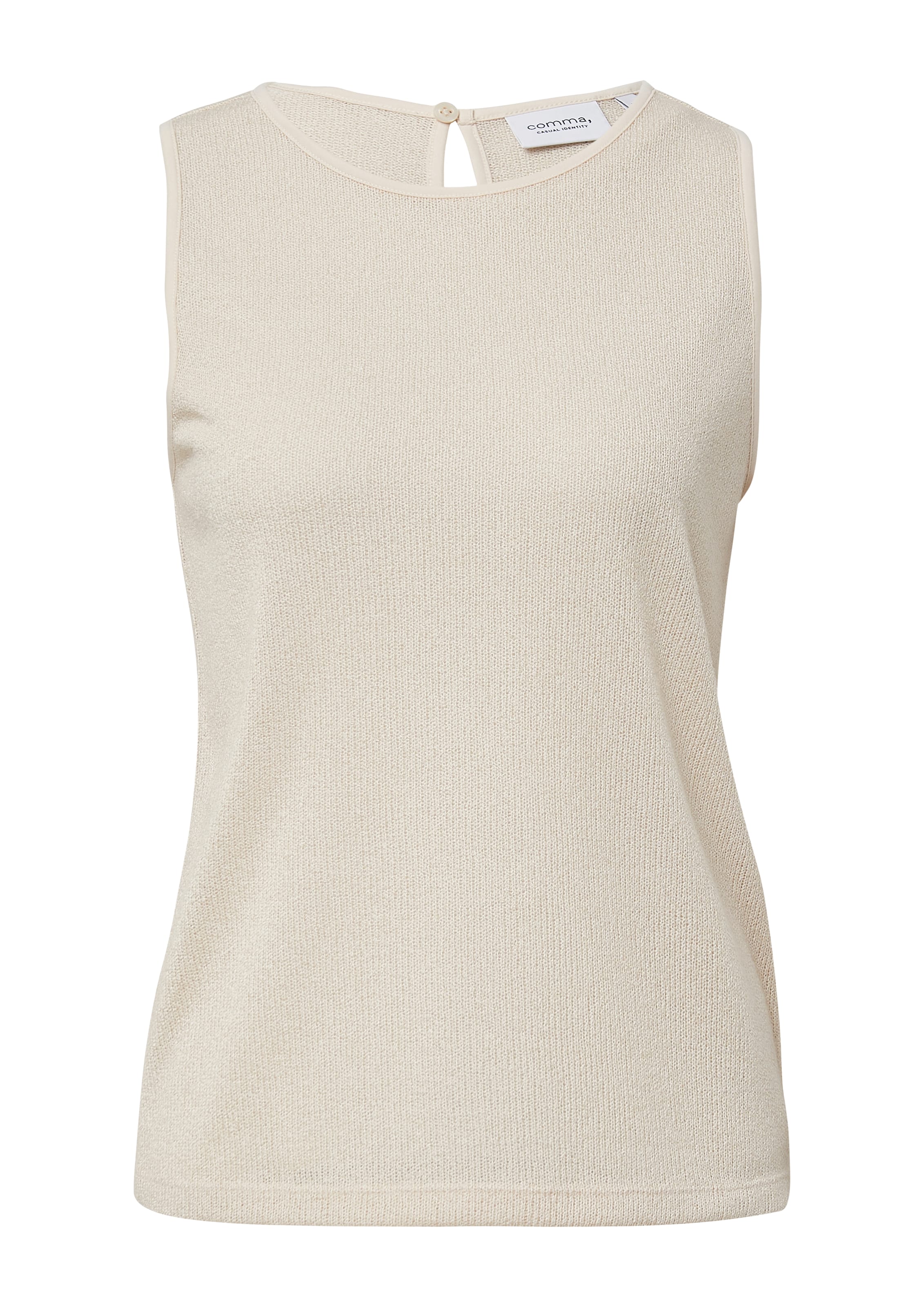 comma casual identity Knitted Top in Beige: front