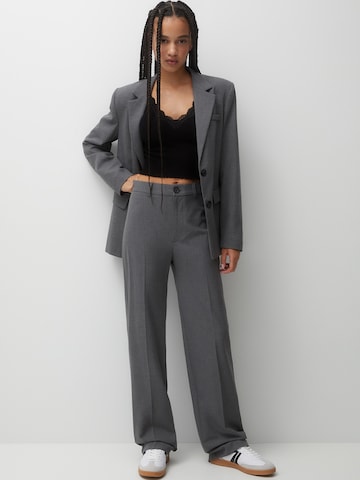 Pull&Bear Wide leg Pleated Pants in Grey