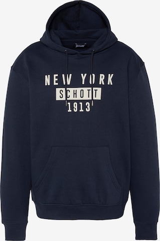 Schott NYC Sweatshirt in Blau: Vorderseite