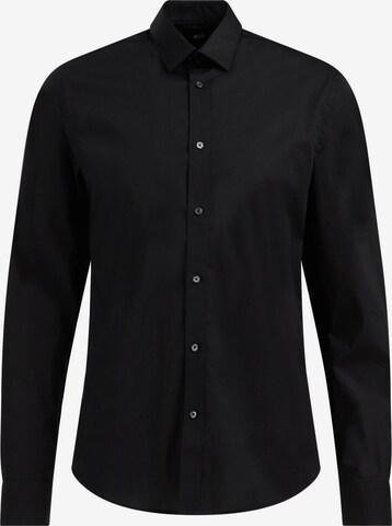 WE Fashion Button Up Shirt in Black: front