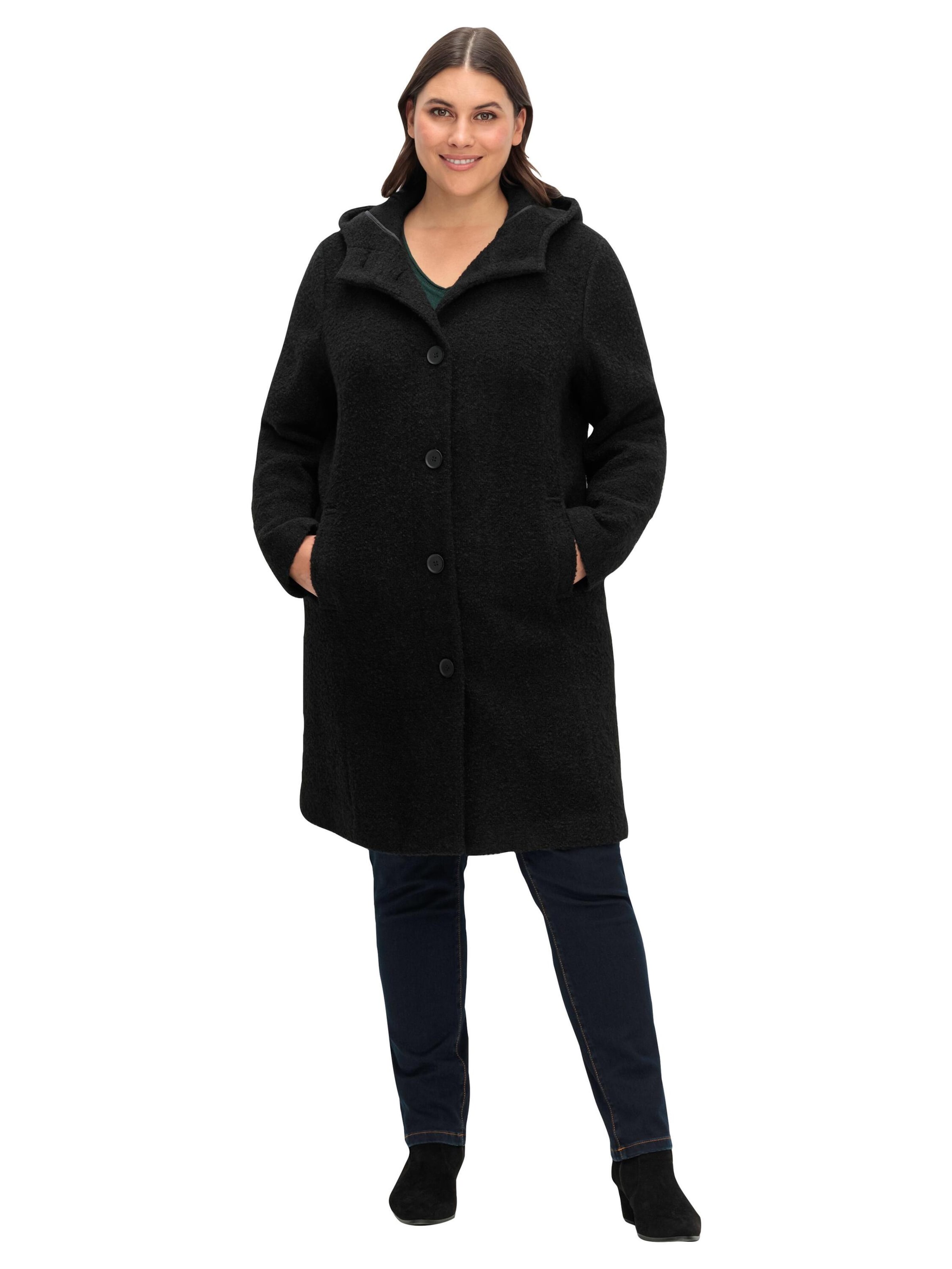 SHEEGO Ανοιξιάτικο και φθινοπωρινό παλτό σε μαύρο