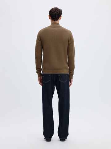 SELECTED Gebreid vest 'SLHDane' in Bruin