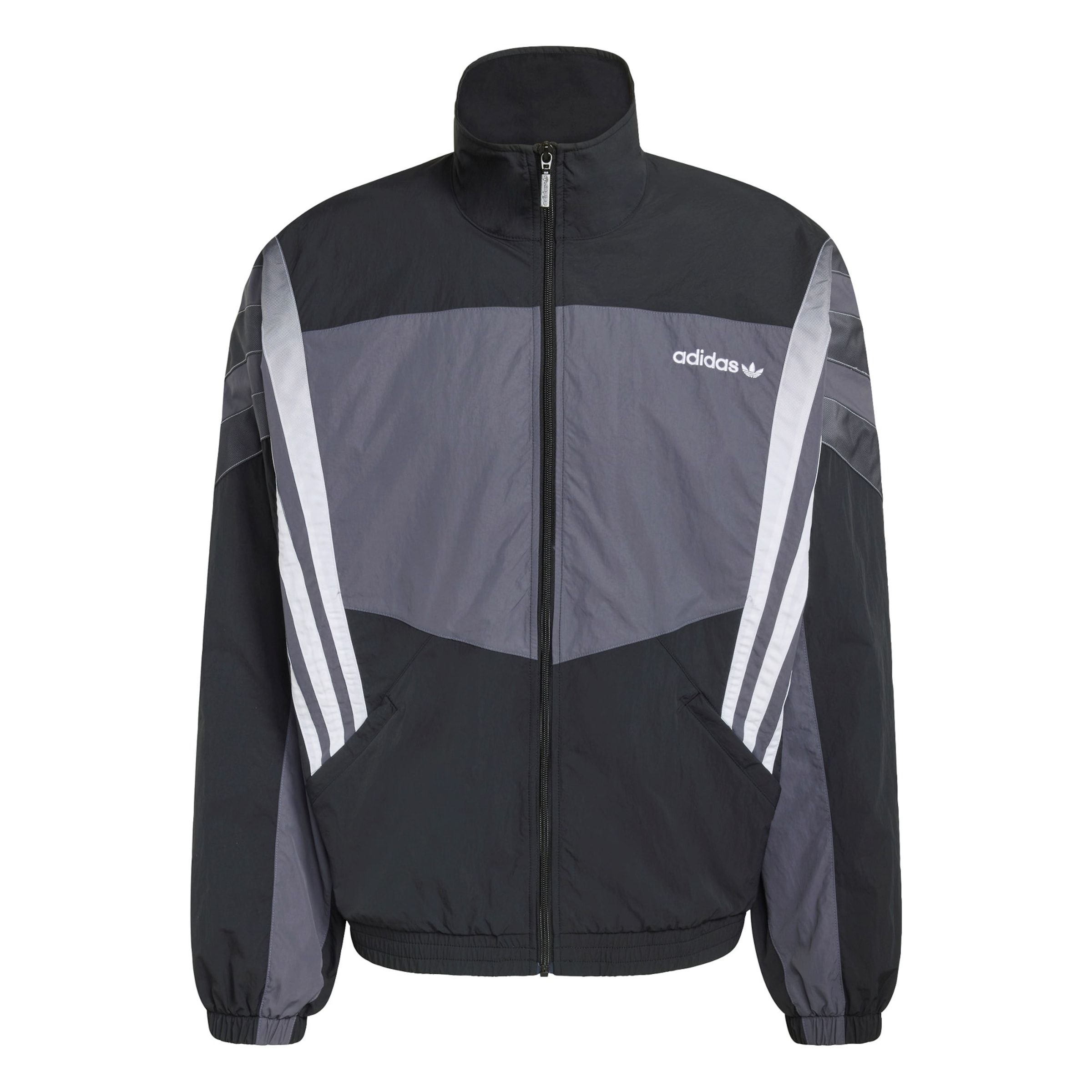 ADIDAS ORIGINALS Chaqueta de entretiempo 'Santiago' en gris oscuro / negro / blanco, Vista del producto