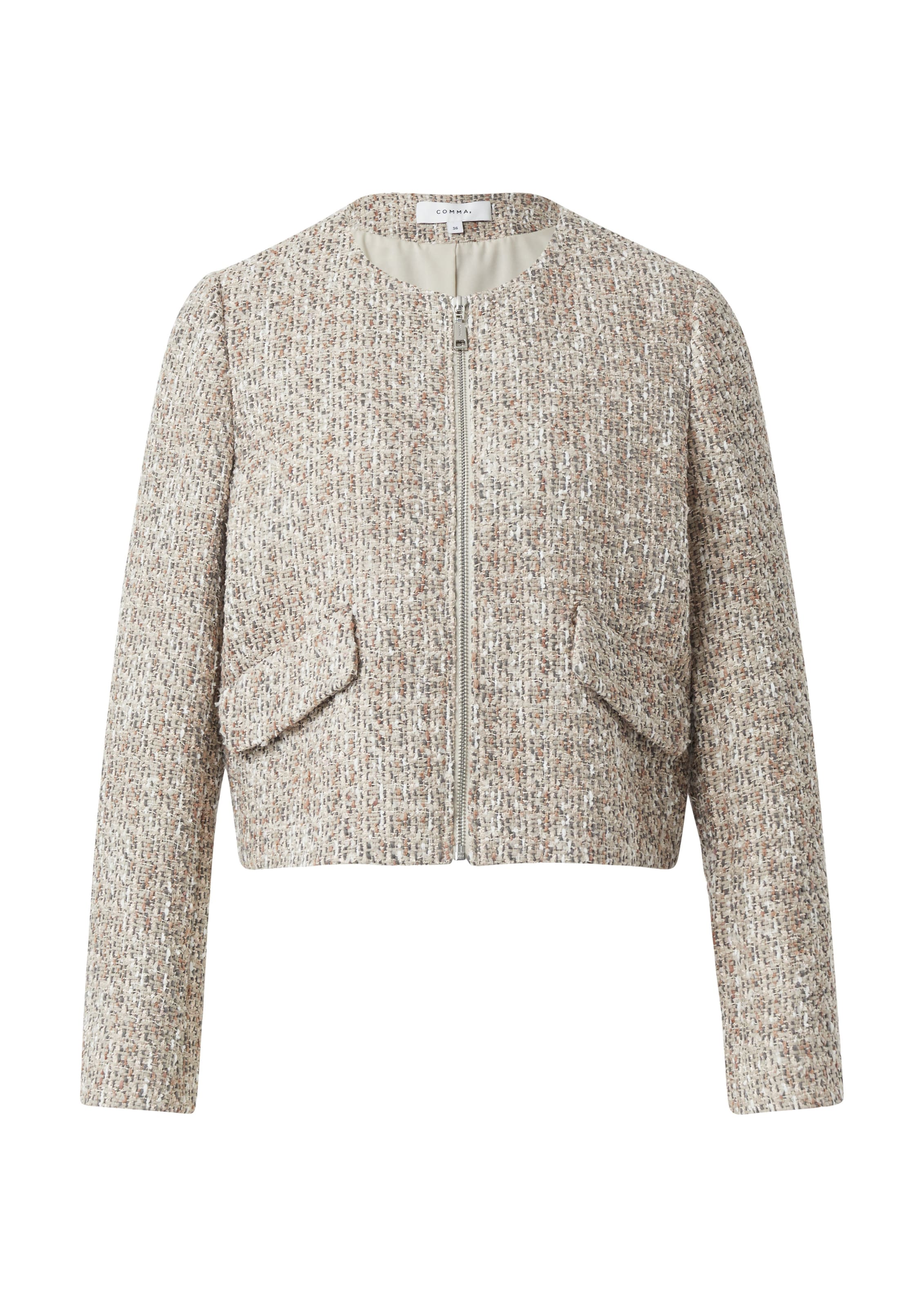 COMMA Veste mi-saison en beige / gris / orange / blanc, Vue avec produit