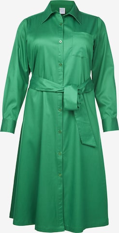 Rock Your Curves by Angelina K. Shirt Dress in Green: front