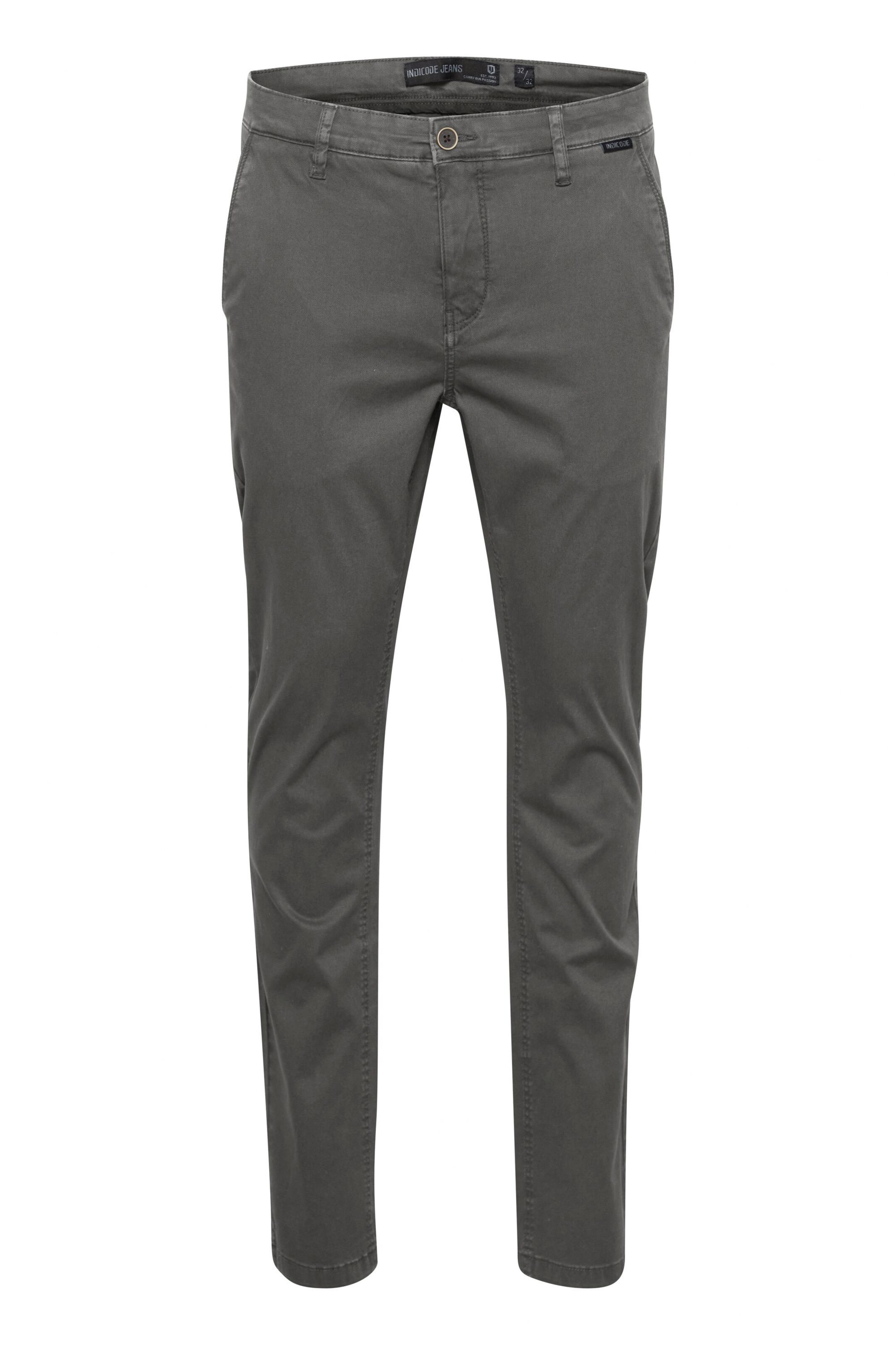 INDICODE JEANS Chino Pants 'Lucas' in Grey: front