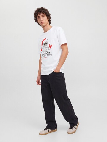 JACK & JONES - Camiseta 'JJXMAS FUN' en blanco