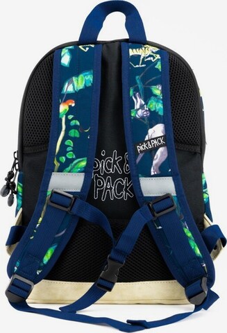 Pick & Pack Backpack 'Happy Jungle M' in Blue: front