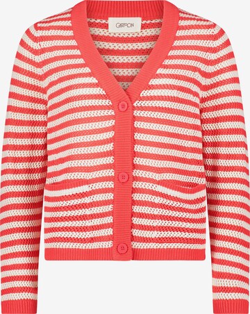 Cartoon Knit Cardigan in Orange: front