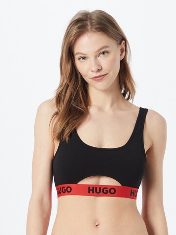 HUGO Red Bralette Bra in Black: front