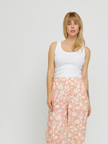 mazine Loosefit Stoffhose ' Cherry Printed ' in Orange
