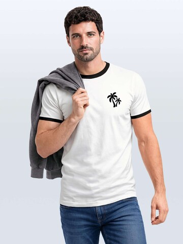Neverless Shirt 'Logo Palmen' in White
