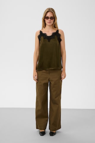 SOAKED IN LUXURY Top 'Irini Lace' w kolorze brązowy