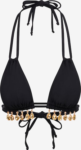 Moda Minx Bikinitop 'Selene Droplet Double Strap Triangle' in Zwart: voorkant
