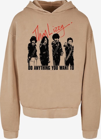 Merchcode Sweatshirt 'Thin Lizzy - Do Anything ' in Beige: voorkant