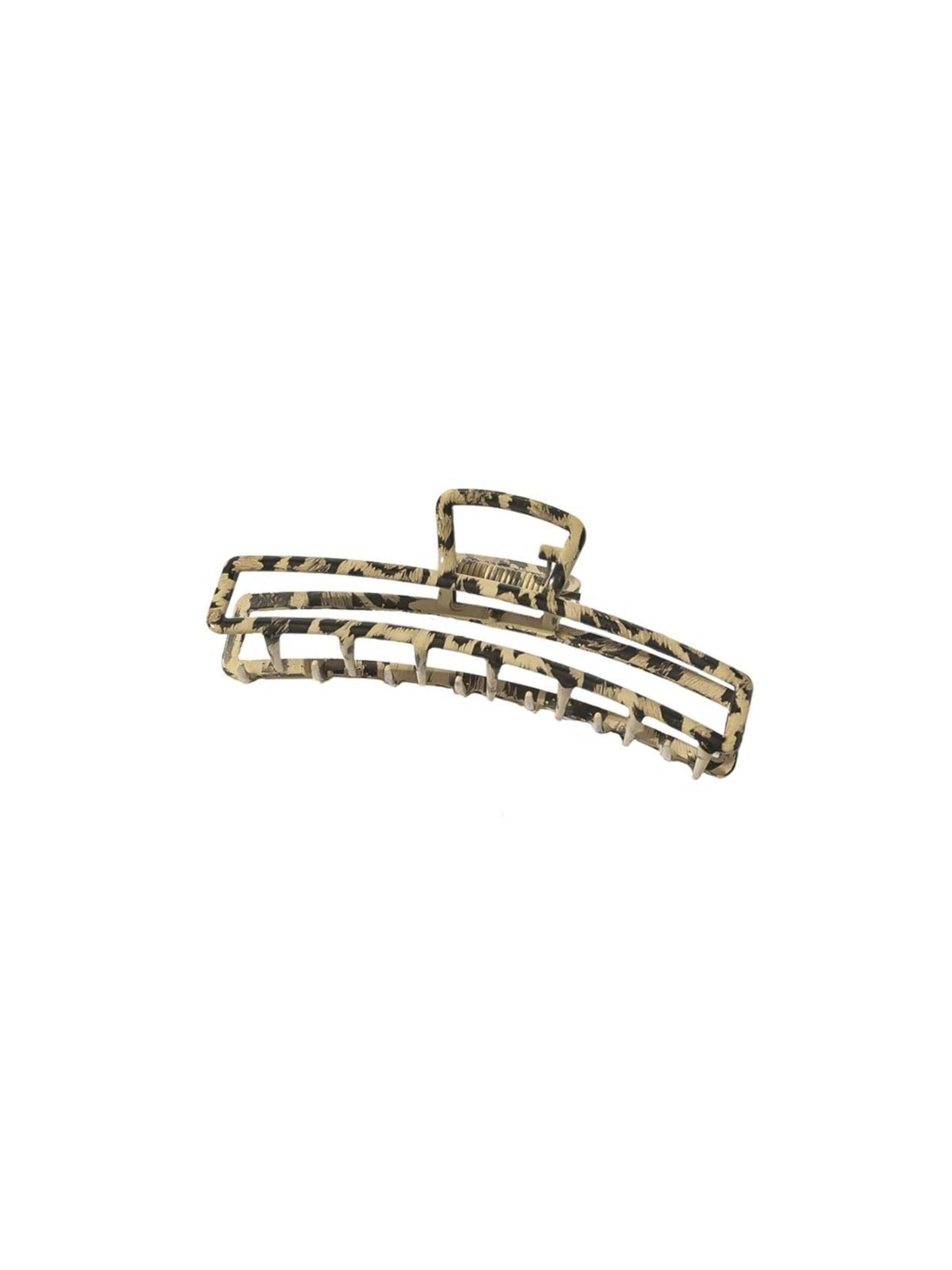 soho Hair accesoires Ornement pour cheveux 'Leopard Metal Hair Claw' en 11 cm x 8 cm x 2cm en marron, Vue avec produit