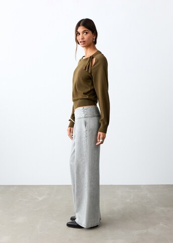 MANGO TEEN Wide leg Jeans 'Soft' in Grey