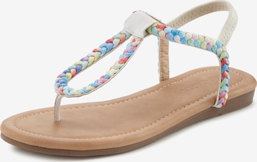 LASCANA - Sandalias de dedo en beige: frente