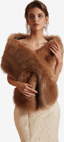 Magicshe Wrap 'Winter Dicker Kunstfell Stola' in Brown: front
