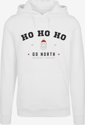 F4NT4STIC Sweatshirt 'Ho Ho Ho Santa Weihnachten' in Wit: voorkant