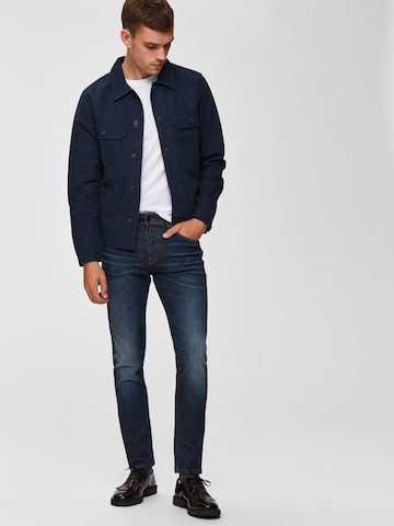 Slimfit Jeans 'LEON' de la SELECTED HOMME pe albastru