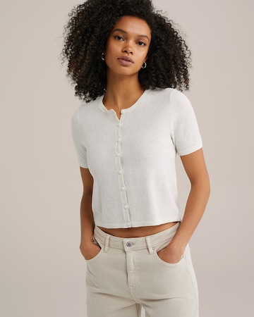 WE Fashion Knit cardigan in White: front