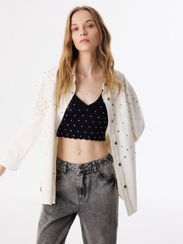 Twist Blouse in Beige: voorkant
