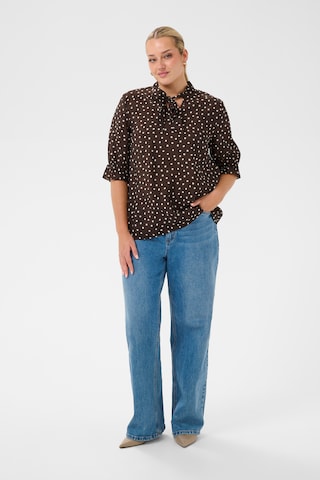KAFFE CURVE Bluse in Braun