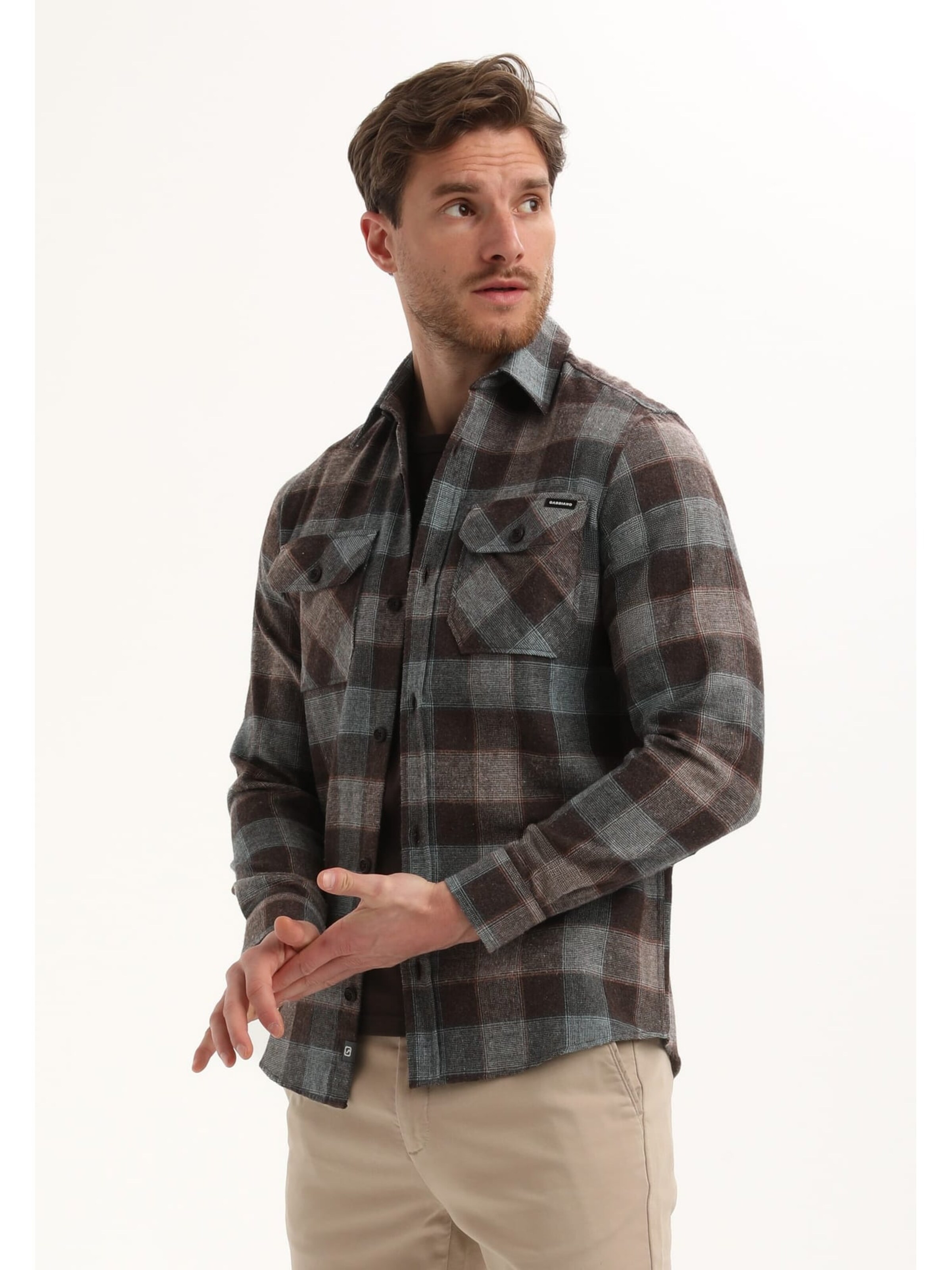 Gabbiano Comfort fit Overhemd in Bruin