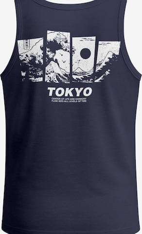 Neverless Shirt 'Tokyo Wave' in Blau: Vorderseite
