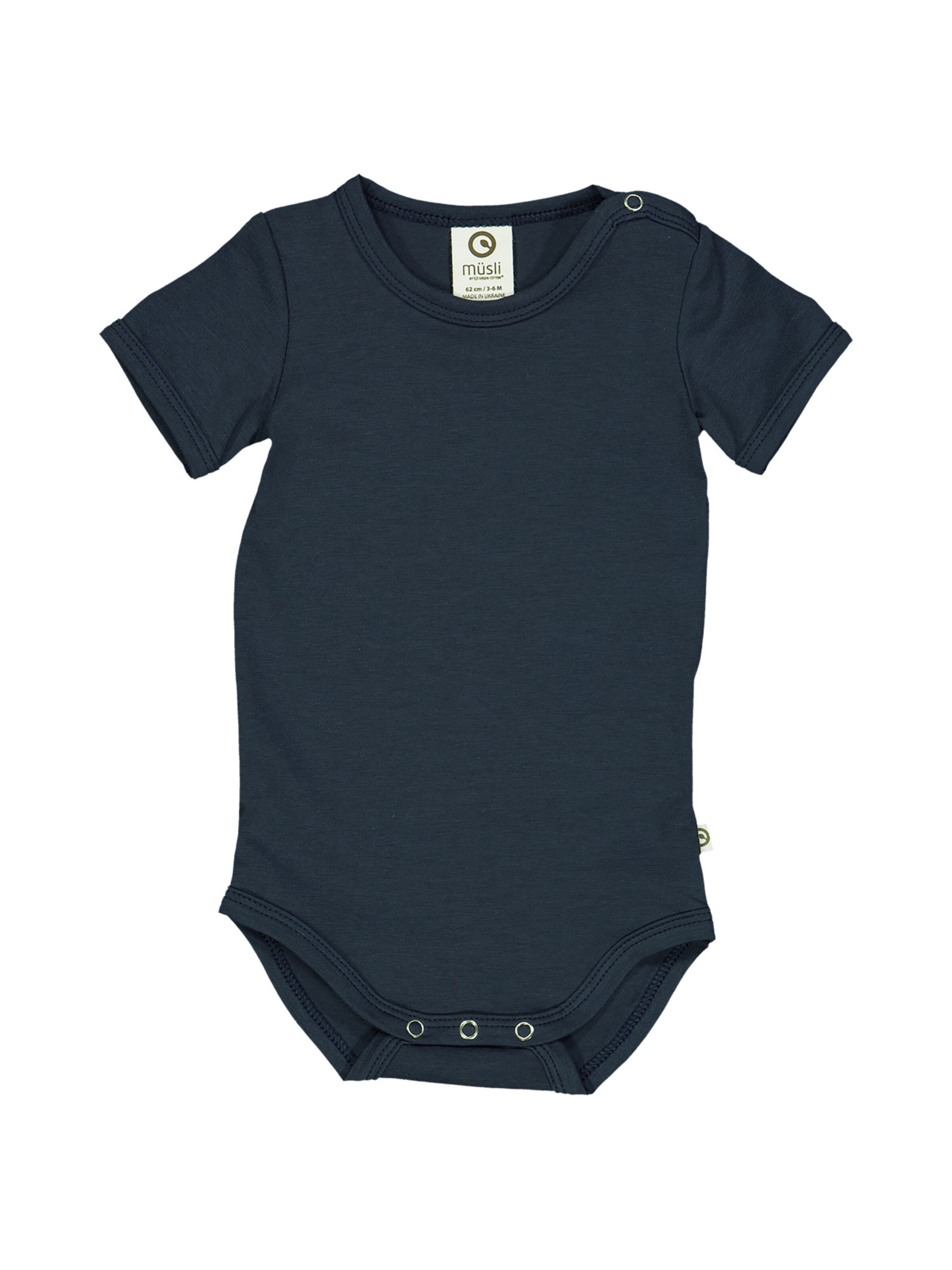 Tutina / body per bambino di Müsli by GREEN COTTON in blu: frontale