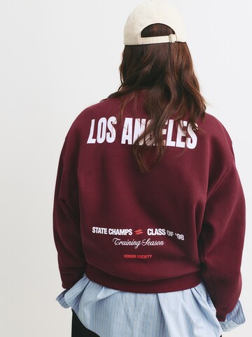 Pull&Bear Sweatshirt 'LOS ANGELES' in Rot: Vorderseite
