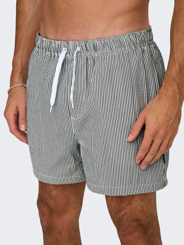Pantaloncini da bagno 'ONSTed' di Only & Sons in grigio: frontale