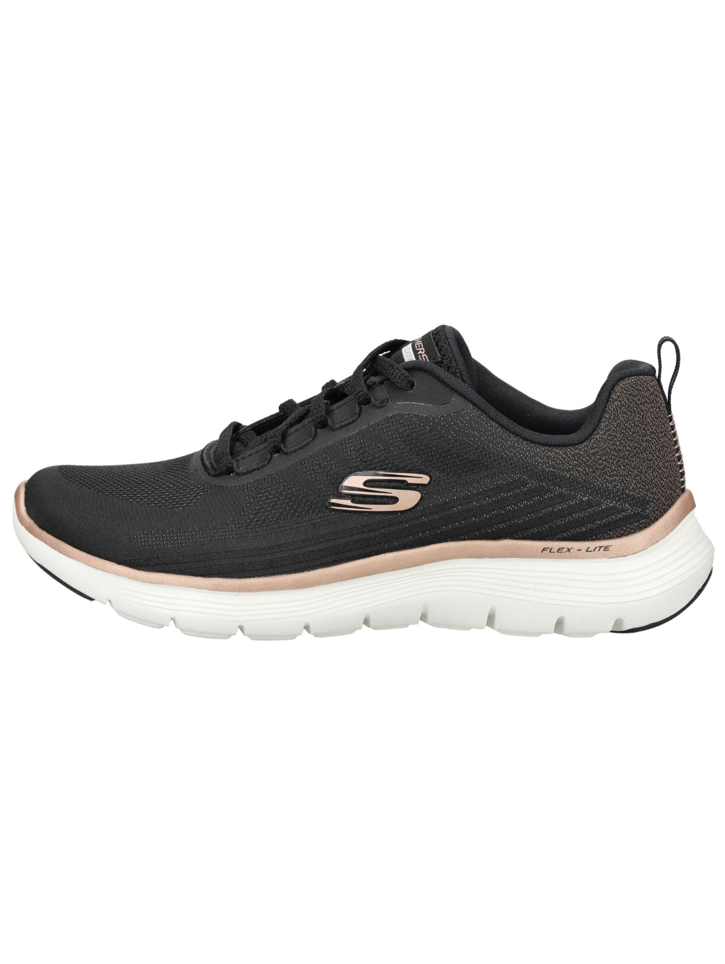SKECHERS Veterschoen 'Flex Appeal 5.0 - Elegant Glow' in Zwart
