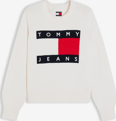 XXS dydžio Megztinis iš Tommy Jeans, spalva – raudona / juoda / balta, Prekių apžvalga