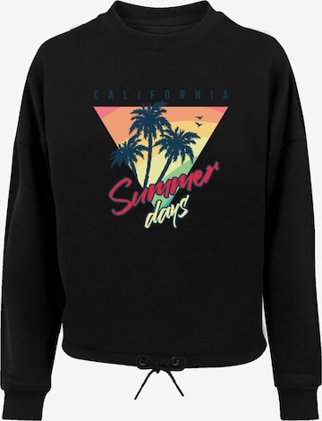 Sweat-shirt 'California Palmen Retro' F4NT4STIC en noir : devant