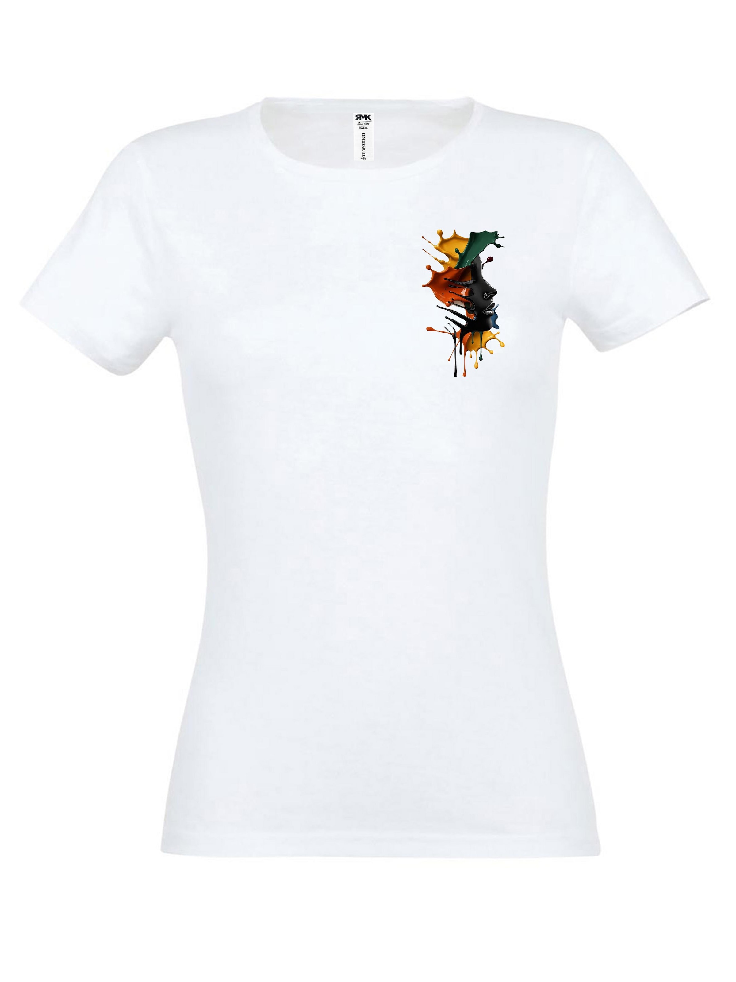 RMK Shirt 'Farbspritzer' in White: front