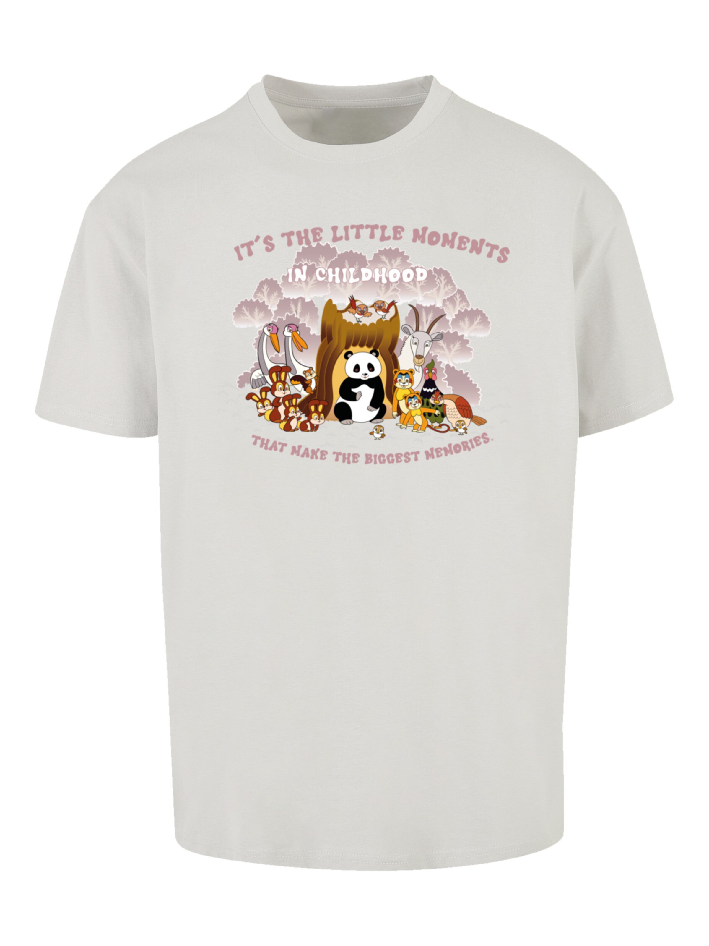 F4NT4STIC Shirt 'Heroes of Childhood Tao Tao Childhood Memories' in Grijs: voorkant