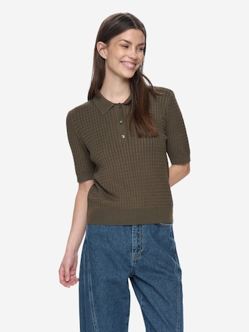 Pulover 'NUALETTE POLO' de la NÜMPH pe verde: față