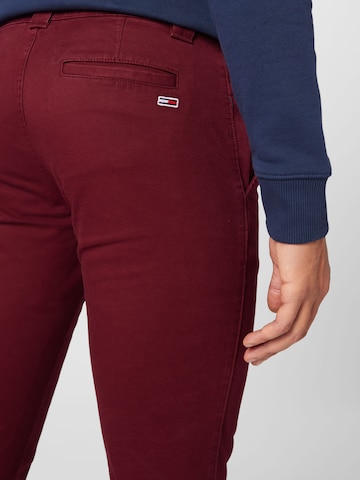 Tommy Jeans Slimfit Chino 'Scanton' in Rood