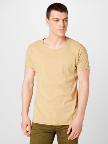 Nudie Jeans Co T-shirt 'Roger' i beige: framsida