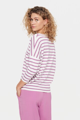 SAINT TROPEZ Strickpullover 'MikaSZ' in Lila