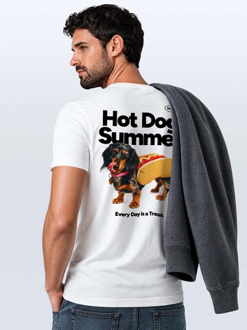 Neverless Shirt 'Hot Dog Summer' in White