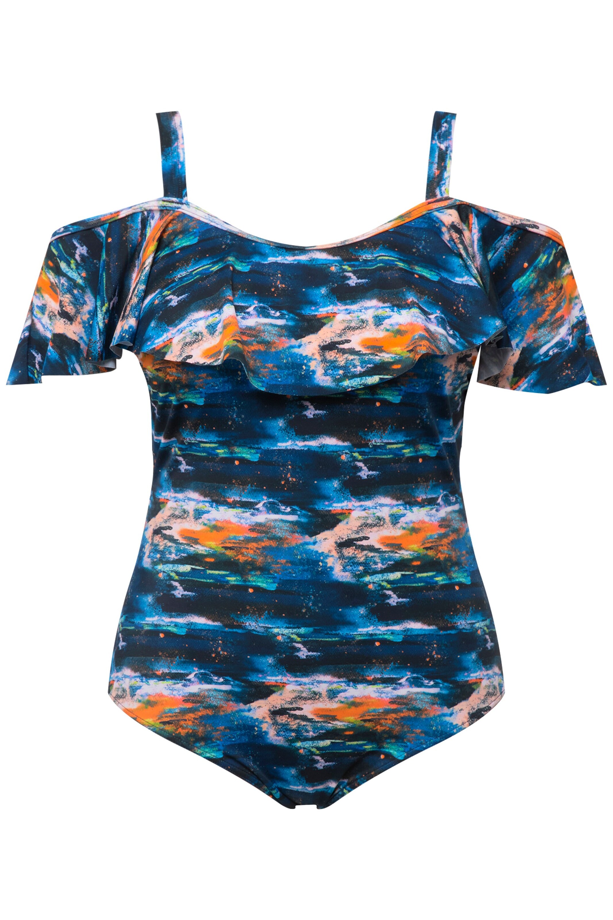 Ulla Popken Badeanzug in Blau: Vorderseite