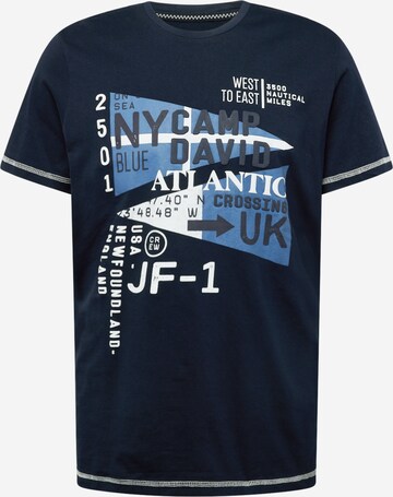 T-Shirt CAMP DAVID en bleu : devant