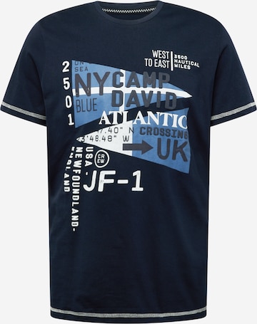 T-Shirt CAMP DAVID en bleu : devant