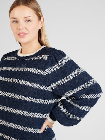 PIECES Curve Pullover 'JADINE' in Blau