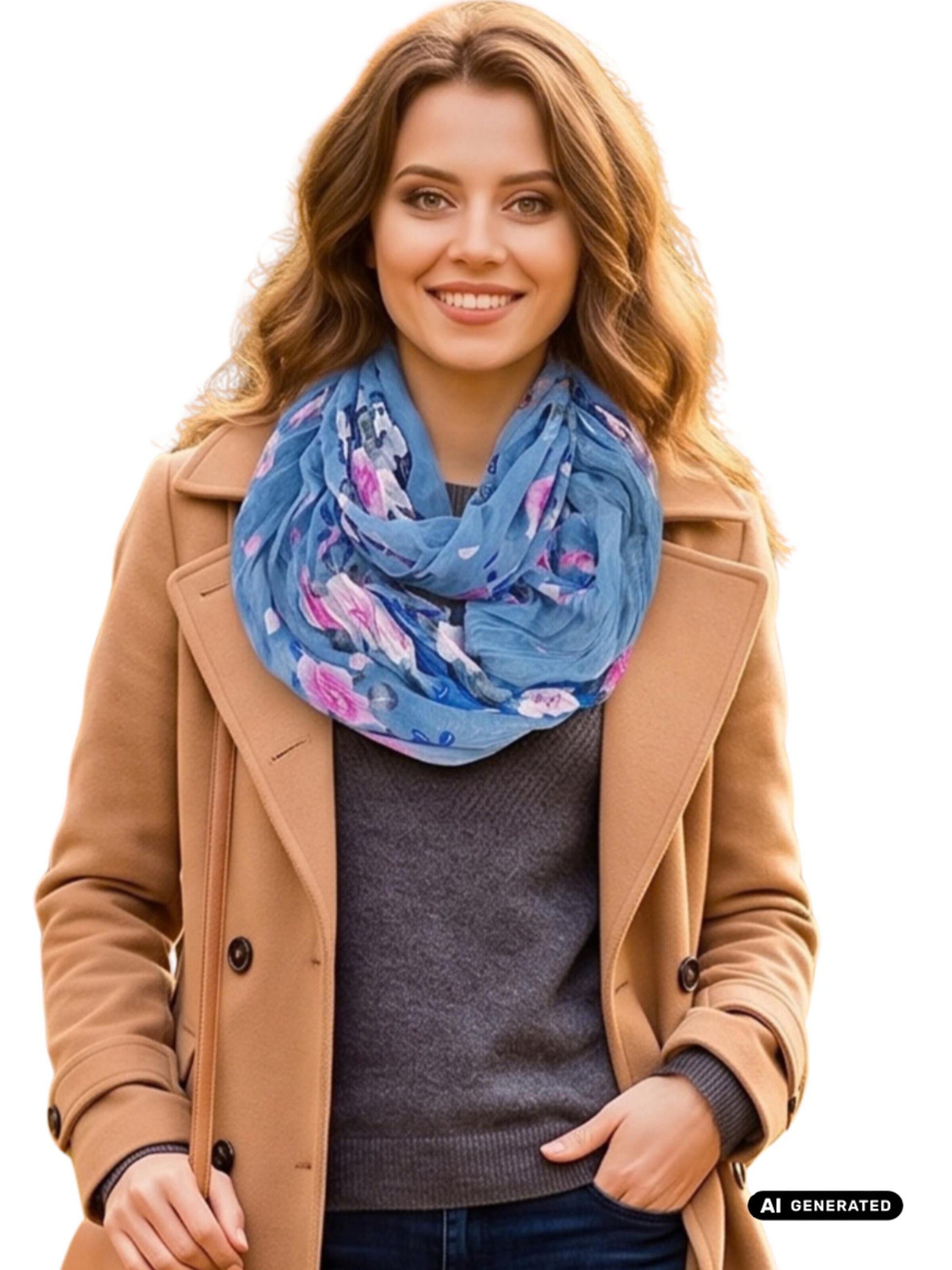 AvaMia Tube Scarf 'Schlauschal Blume' in Pink: front