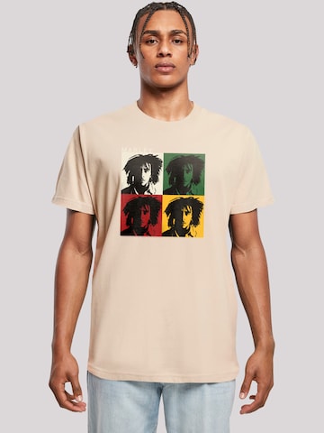 T-Shirt 'Bob Marley' F4NT4STIC en beige : devant